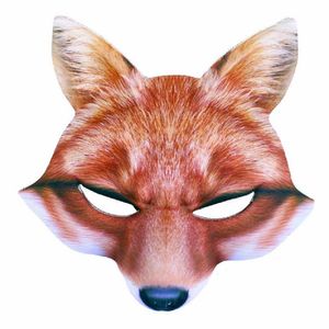 Rappa 181236 kostýmová maska 3D zvířecí maska párty maska liška z látky