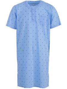 Henry Terre Herren Nachthemd kurzarm Schlafshirt, Farbe:Blau, Größe:XL