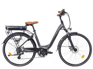 Urban E600, elektrisches Fahrrad für Damen, mit Mittelmotor, 7 Gang, grau