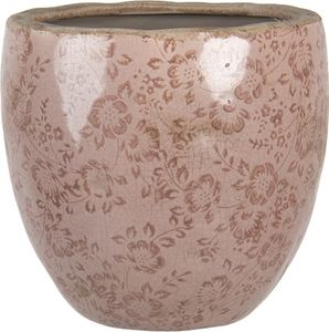 Clayre & Eef Blumentopf Ø 20x19 cm Rosa Keramik Blumen