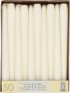 50 Leuchterkerzen Ø 2,2 cm · 25 cm weiss
