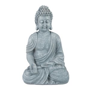 relaxdays Buddha Figur sitzend 18cm