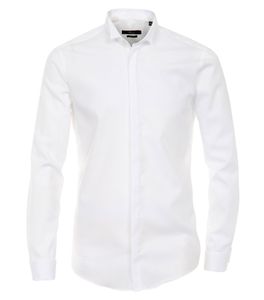 Bundle - Venti - Evening - Slim Fit-  Festliches Bügelfreies Herren Hemd, weiß oder creme (001940), Größe:36, Farbe:Weiß (000)