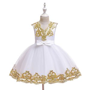 Paillettenkleid für Kinder mit V-Ausschnitt Halloween Weihnachten Tutu Prinzessin Mädchen Laufstegrock Weiß Größe 110 cm