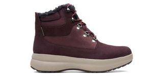 Clarks Damenstiefel Un Orbit Lace burgundy Leder isoliert 37