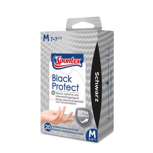 Spontex Einmalhandschuhe Black Protect 20 Stück, Einweghandschuhe schwarz, Nitrilhandschuhe, puderfrei Größe:9