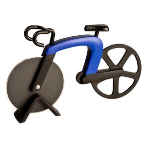 ECENCE Pizzaschneider Fahrrad Pizza Cutter rostfreier Stahl  mit Antihaft-Beschichtung mit Ständer