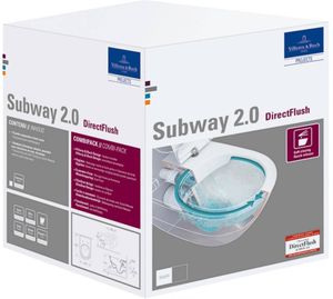 Villeroy & Boch Combi-Pack SUBWAY 2.0 inkl. Wand-WC tief DirectFlush und WC-Sitz SlimSeat weiß ceramicplus