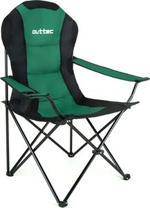 Outtec Campingstuhl - bis 130 kg - Getränkehalter & Tragetasche - Angelstuhl, Klappstuhl, Faltbar Stuhl, Gartenstuhl, Leicht Camping Stuhl, Strandstuh