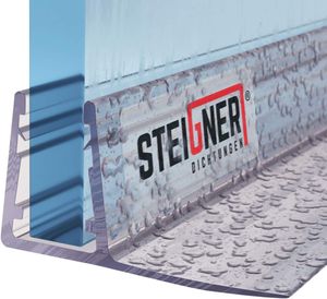 STEIGNER Duschdichtung, 180cm, Glasstärke 3,5/ 4/ 5 mm, Gerade PVC Ersatzdichtung für Dusche, UK01