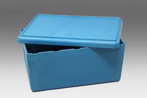 RE-Wood® Box mit Deckel 25 x 18 x 11,5 cm - 4 l, blau, im Karton