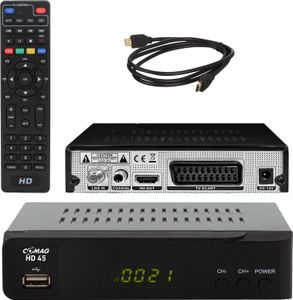 COMAG HD45 V5 digitaler HD SAT Receiver (HDTV, DVB-S2, HDMI, 1080p, SCART, USB Mediaplayer, Full HD, Astra vorinstalliert) - schwarz