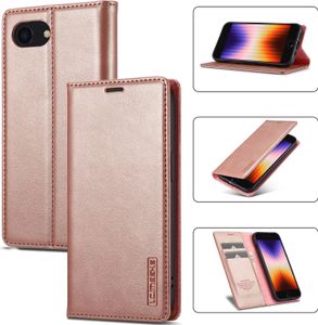 iPhone 16e Hülle, Standfunktion Kartenfach Wallet Leder Schutzhülle für iPhone 16e Pink