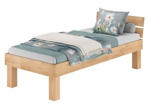 Bett Holzbett Überlänge Buche natur massiv mit hohen Füßen ohne Zubehör V-60.80-220-H