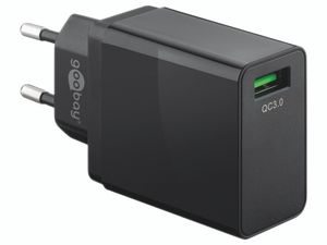 USB Schnellladegerät QC3.0 (18W) schwarz