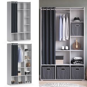 Vicco Kleiderschrank Luigi Grau 104,4 x 173,8 x 35 cm Holzwerkstoff