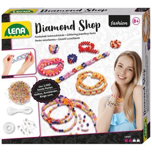 LENA Bastelset Diamond Shop 2000 Bunte Perlen für Ketten Armbänder Ringe