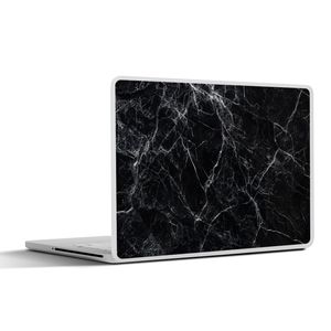 MuchoWow® Laptop Aufkleber Sticker Cover Marmor - Stein - Linie - Marmoroptik - Schwarz - Luxus 36.5x27.5 cm - Laptop-Sticker