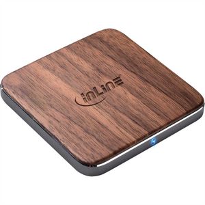InLine® Qi woodcharge, wireless fast charger, Smartphone kabellos laden, 5/7,5/10W