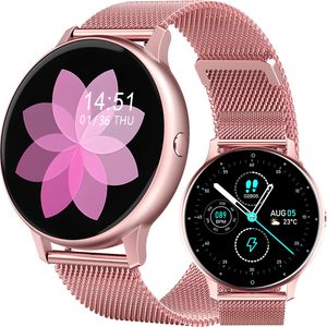 Inteligentné hodinky Smart Watch Bluetooth Fitness športový  Classic dotykový hodinky 45mm Pink remienok náramkové  pre ženy per darčekové Retoo