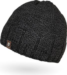 gefütterte Strickmütze für Herren, Mütze mit Fleece Futter, Winter-Mütze Neverless® dunkelgrau-melange unisize