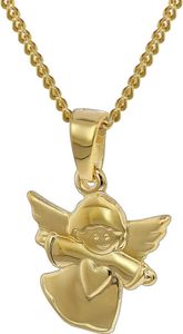 trendor 35820 Kinder-Anhänger Engel 333 Gold mit goldplattierter Silberkette, 40 cm