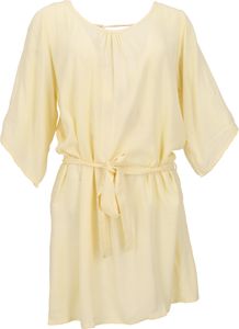 Luftige Maxitunika, Boho Sommertunika, Minikleid - Vanille, Damen, Gelb, Viskose, Blusen & Tunikas