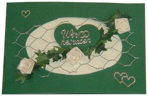 10 x Einladung Einladungskarte Hochzeit Einladungen KH001 grün