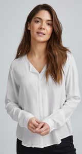 fransa FRHAZAVISK Damen Langarmshirt Langarmbluse Bluse Hemdbluse mit V-Ausschnitt mit verdeckter Knopfleiste und Print Muster