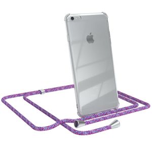 EAZY CASE Handykette kompatibel mit Apple iPhone 6 / 6S Plus Kette, Handyhülle mit Umhängeband, Handykordel, Schutzhülle, Kette, Silikonhülle, Silikon Cover, Lila