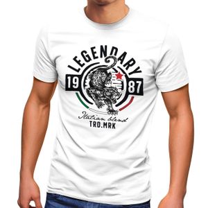 Herren T-Shirt Black Panther Schriftzug Legendary italian blend Fashion Streetstyle Neverless® weiß L