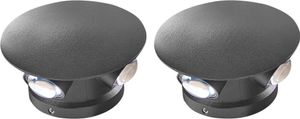 BELIANI Zestaw 2 lamp ściennych zewnętrznych LED czarna aluminium szkło okrągłe 10 cm retro oświetlenie do ogrodu