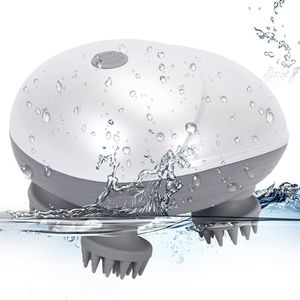 Kopfmassagegerät mit 5 Modi Mini Elektrisches Kopfhaut-Massagegerät IPX7 Wasserdicht, für Scalp Kopschmerzen Infrarot Durchblutung Entspannung (Silber)