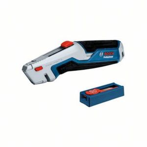 Bosch Professional Universal Cuttermesser mit ausziehbarer Klinge & Klingenfach im Griff (Teppichmesser inkl. 13 Trapezklingen)