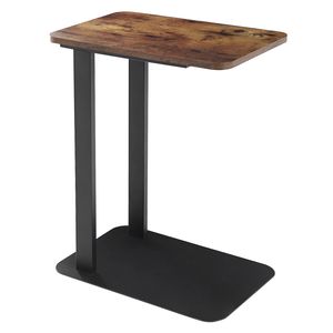 ACAZA Beistelltisch Holz mit Metall, Sofatablett B 50 x H 60 x T 35 cm, Laptop Ständer, Betttisch oder Nachtischschränke im Industrial Design, Tabletttisch fürs Wohnzimmer,