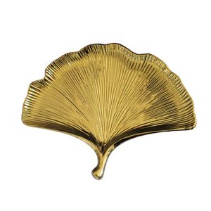 Blätter Form Schmuckschale elegante Keramikohrringe Armbandmarket -Grenze für Haushalt-Golden