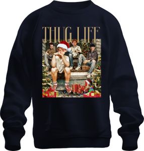 Thug Life Kevin Home Alone Gangster Marv Harry Kate - Christmas Xmas Uni vianočný sveter, námorná farba, XXL