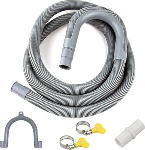 Ablaufschlauch Verlängerung, 1/1.5/2/2.5/3/4/5/6/7M, Abwasserschlauch Spülmaschine, Ablaufschlauch Schlauch Universal, inkl Schlauchverbinder und Schlauchschellen, für Waschmaschine Geschirrspüler
