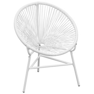 vidaXL Zahradní měsíční židle Poly ratan bílá