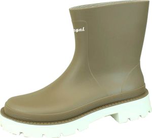 Bockstiegel Damen Bootie Gummistiefel Ramona - Regenstiefel Stiefellette zweifarbig aus PVC in Cappuccino-Weiß Größe 42
