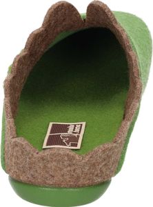 Manitu Damen Hausschuh Pantoffel colorblocking style Herz Applikation, Größe:37 EU, Farbe:Grün