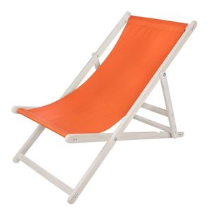 Liegestuhl Strandliege Weiß Gartenliege Klappbar Sonnenliege Strandstuhl Orange