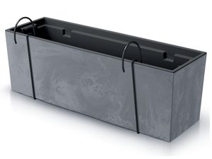 Prosperplast Urbi Case Beton-Effekt Topf mit Aufhänger 60Cm, Farbe Marengo