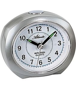 Atlanta 1593/19 Wecker Quarz analog silbern leise ohne Ticken mit Licht Snooze Atlanta 1593/19 Wecker Quarz analog silbern leise ohne Ticken mit Licht Snooze