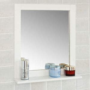 SoBuy® Spiegel, Wandspiegel, Badspiegel mit Ablage,Kosmetikspiegel, FRG129-W