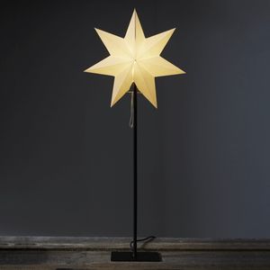 Szwedzka Gwiazda Stojąca Biała FROZEN 85 cm LED E14 Geometryczna Metalowa Podstawa Wymienne Żarówki Przełącznik Kabel 180 cm Dekoracja Świąteczna