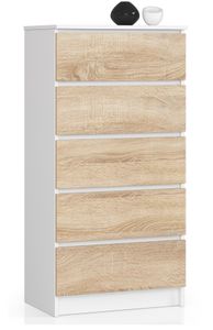 Kommode, Sideboard in weiß & Sonoma Eiche (B:60 / H:121 / T:40) viele Farben und Großen