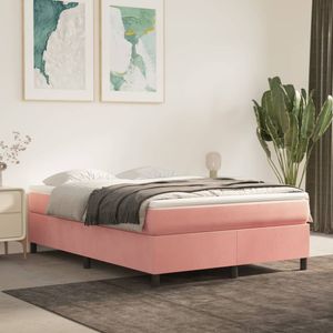 Möbel Bettgestell Rosa 140x200 cm Samt - Polsterbett 3121125