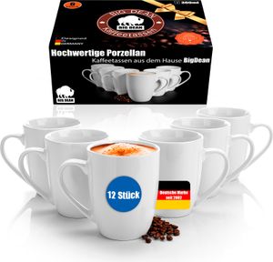 12 Stück Kaffeebecher 300ml aus hochwertigem echtem Porzellan - Tassen zum Bemalen - in Geschenkbox 12 Stück Kaffeebecher 300ml aus hochwertigem echtem Porzellan - Tassen zum Bemalen - in Geschenkbox