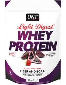 QNT Light Digest Whey Protein 40 g cuberdon / Protein Proben / Leicht verdauliches Whey Protein, reich an BCAA und Ballaststoffen